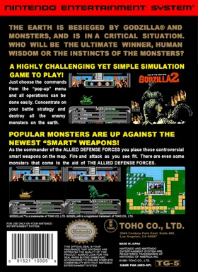 Godzilla 2 - War of the Monsters (USA) box cover back